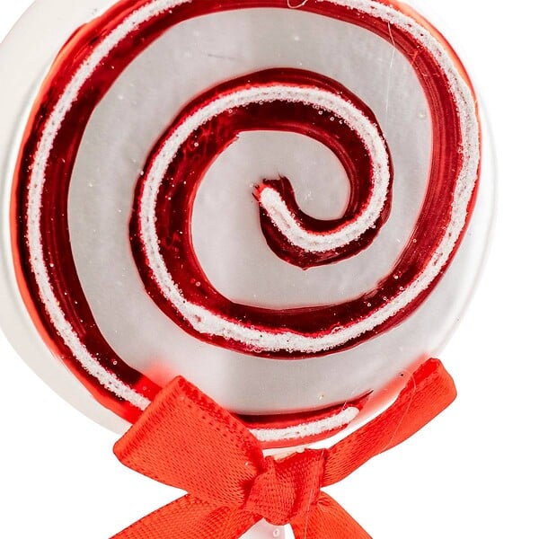 FEERIC LIGHTS & CHRISTMAS - Sujet sucette nœud verre H.14cm rouge - large