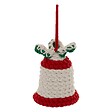 FEERIC LIGHTS & CHRISTMAS - Sujet cloche décor houx coton crochet H.9cm blanc - vignette