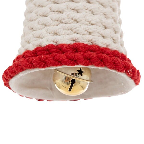 FEERIC LIGHTS & CHRISTMAS - Sujet cloche décor houx coton crochet H.9cm blanc - large