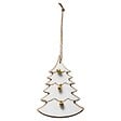 FEERIC LIGHTS & CHRISTMAS - Sujet de Noël Bois Sapin Blanc Doré Cloche - vignette