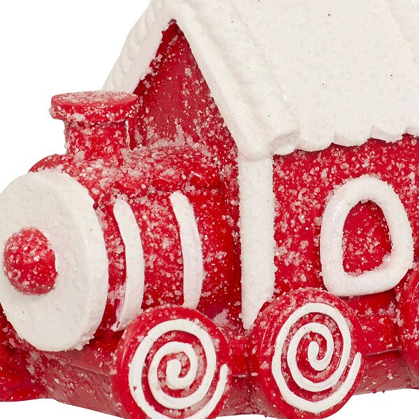 FEERIC LIGHTS & CHRISTMAS - Sujet train cookie résine H.10cm rouge et blanc - large