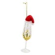 FEERIC LIGHTS & CHRISTMAS - Sujet flûte champagne bonnet rouge verre H.16cm - vignette