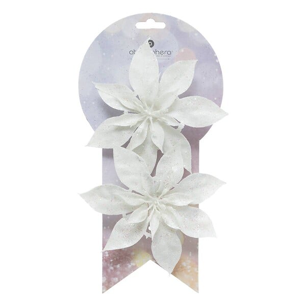 FEERIC LIGHTS & CHRISTMAS - SDN PLAST POINSET X2 IRID 14CM - large