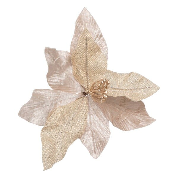 FEERIC LIGHTS & CHRISTMAS - Sujet poinsettia bout pailleté 23cm - large