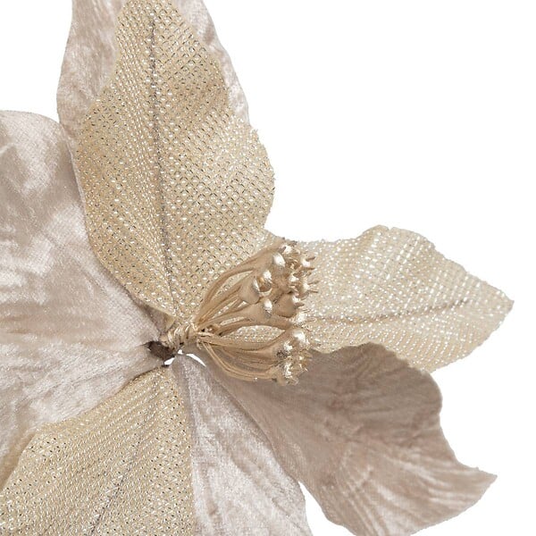 FEERIC LIGHTS & CHRISTMAS - Sujet poinsettia bout pailleté 23cm - large
