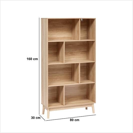 5 FIVE SIMPLY SMART - Bibliothèque Abana bois clair - large