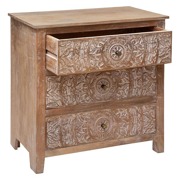 ATMOSPHERA - Commode "Shirel" manguier 3 tiroirs - large