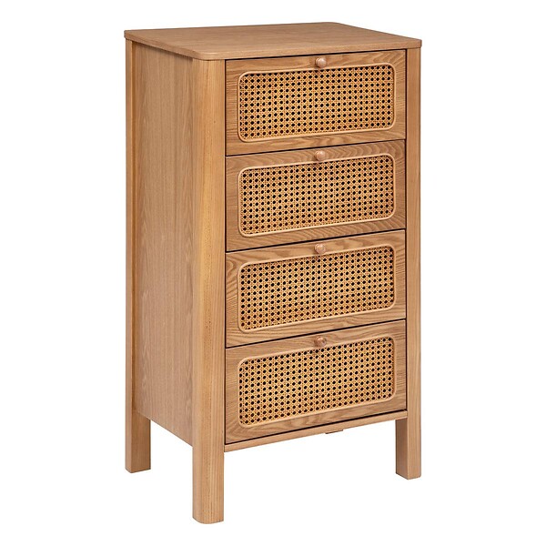 ATMOSPHERA - Chiffonier "Tiria" en placage frêne 4 tiroirs 55x38cm - large