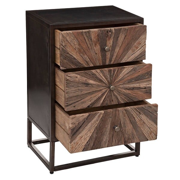 ATMOSPHERA - Chiffonnier "Origins" bois recyclé 3 tiroirs - large