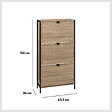 5 FIVE SIMPLY SMART - Meuble range-chaussures 3 tiroirs "Aliaj" effet chêne naturel - vignette