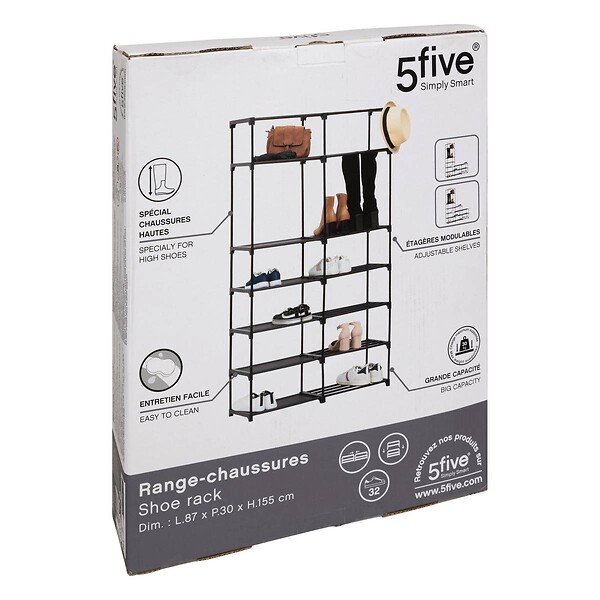 5 FIVE SIMPLY SMART - Range-chaussures modulables noir - large