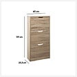 5 FIVE SIMPLY SMART - Meuble range-chaussures 3 tiroirs effet chêne naturel - vignette