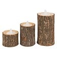 FEERIC LIGHTS & CHRISTMAS - Lot de 3 photophores H.5 - 7 - 11cm bois - vignette