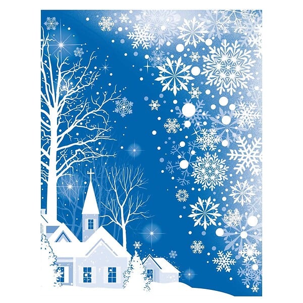 FEERIC LIGHTS & CHRISTMAS - Décovitre blanc paillettes 29x41cm - large
