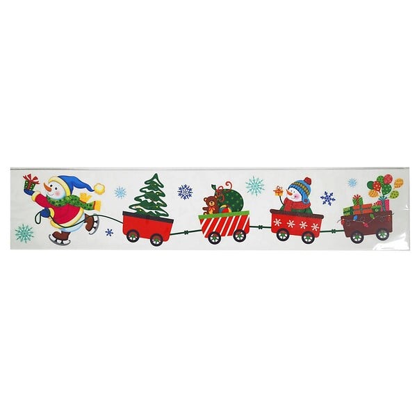 FEERIC LIGHTS & CHRISTMAS - Décovitre wagons 60x12cm, 4 assortiments - large