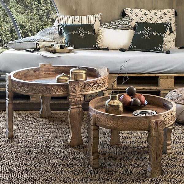 ATMOSPHERA - Table d'appoint "Gypsy" manguier D51cm - large