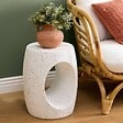 ATMOSPHERA - Table d'appoint Narlon 38x38x47cm blanc - vignette