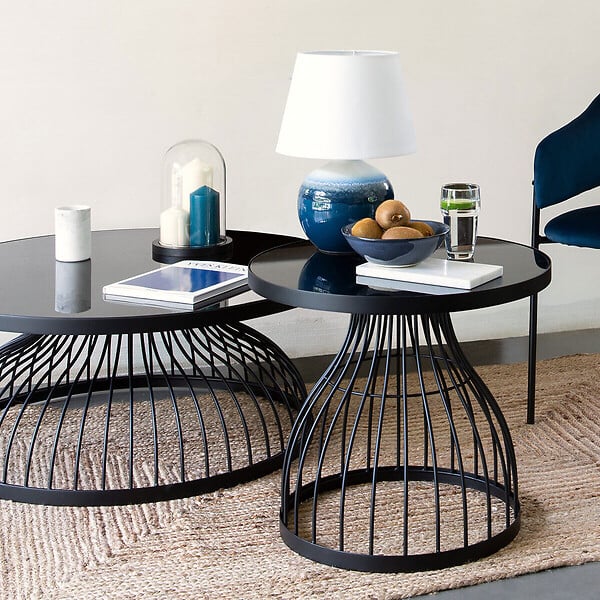 ATMOSPHERA - Table d'appoint "Kushi" noir D55cm - large