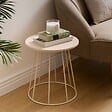 ATMOSPHERA - Table d'appoint Latte beige 38x38x42cm - vignette