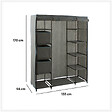 5 FIVE SIMPLY SMART - Armoire penderie 3 boîtes tissu gris anthracite - vignette