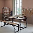 ATMOSPHERA - Bibliothèque "Edena" acacia et métal 90x180cm - vignette