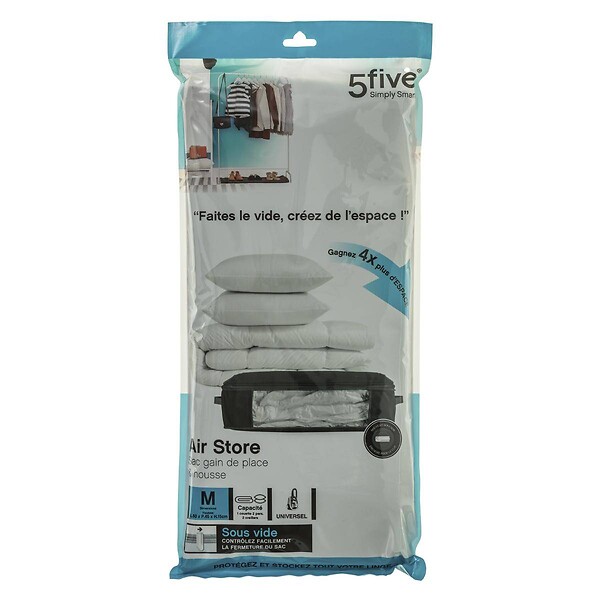 5 FIVE SIMPLY SMART - Housse rangement sous vide 60x45x15cm "Air-Store" - large