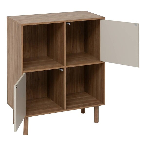 5 FIVE SIMPLY SMART - Etagère 4 cases Mix'N'Match bois et motif rayé - large