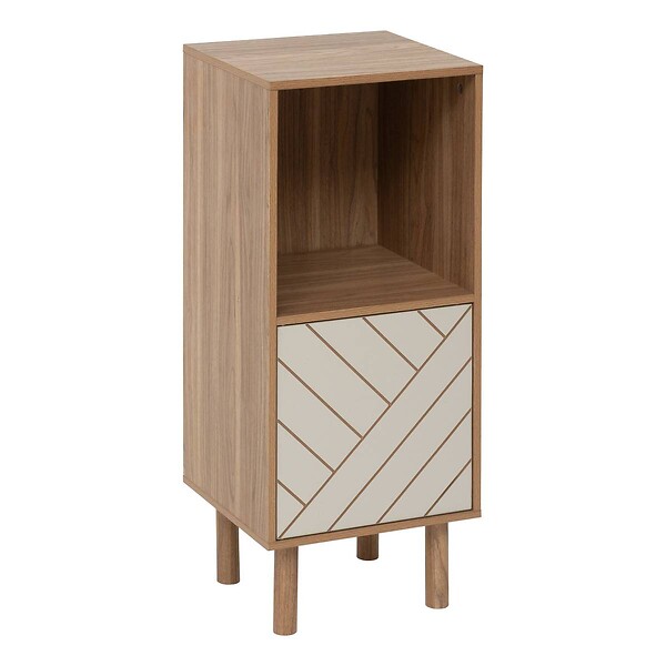 5 FIVE SIMPLY SMART - Etagère 2 cases 1 porte Mix'N'Match bois et motif rayé - large