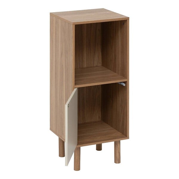 5 FIVE SIMPLY SMART - Etagère 2 cases 1 porte Mix'N'Match bois et motif rayé - large