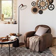 ATMOSPHERA - Fauteuil club "Stanis" effet cuir marron - vignette
