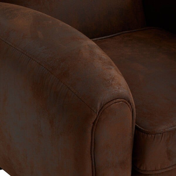 ATMOSPHERA - Fauteuil club "Stanis" effet cuir marron - large
