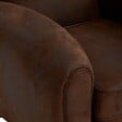 ATMOSPHERA - Fauteuil club "Stanis" effet cuir marron - vignette