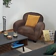 ATMOSPHERA - Fauteuil club "Stanis" effet cuir marron - vignette