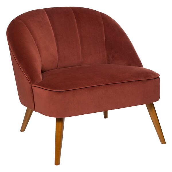 ATMOSPHERA - Fauteuil "Naova" velours rose terracotta - large
