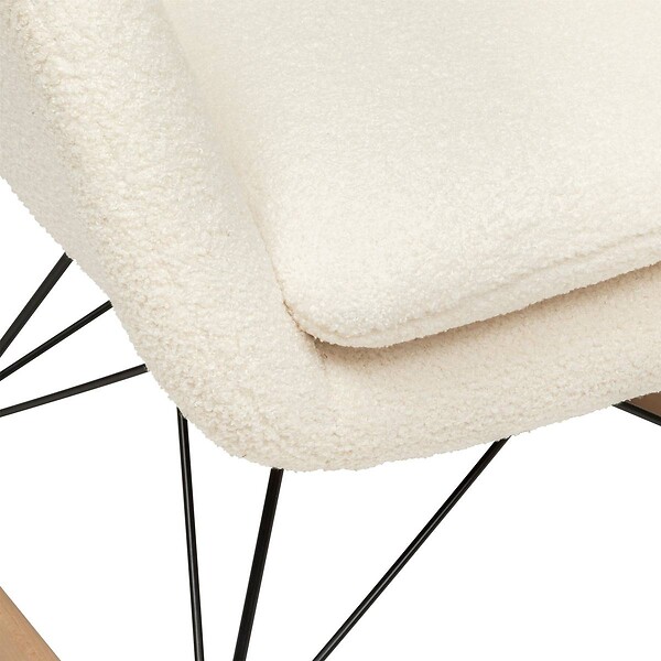 ATMOSPHERA - Rocking-chair "Olmeto" en bouclette H83cm blanc - large