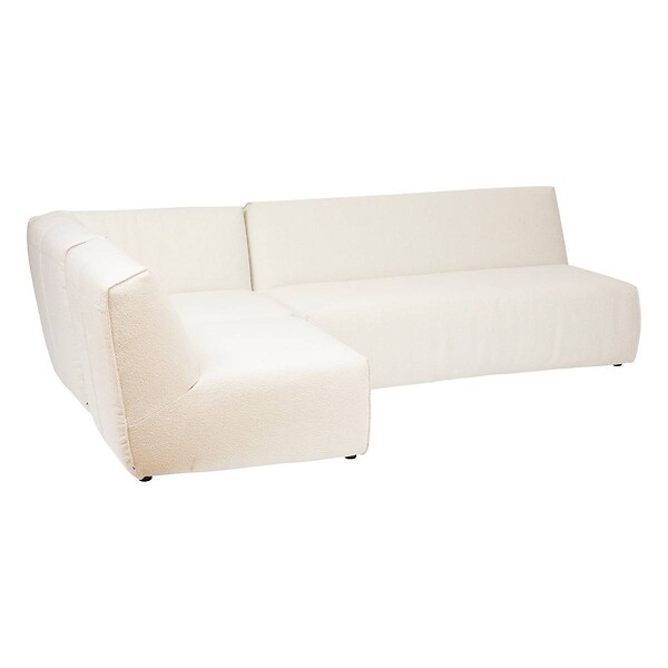 ATMOSPHERA - Module d'angle "Kiona" en bouclette 99x99cm blanc - large