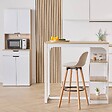 5 FIVE SIMPLY SMART - Table de bar 2 places Eat up blanc et bois - vignette