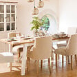 ATMOSPHERA - Table à manger "Olbia" en acacia L200cm blanc - vignette