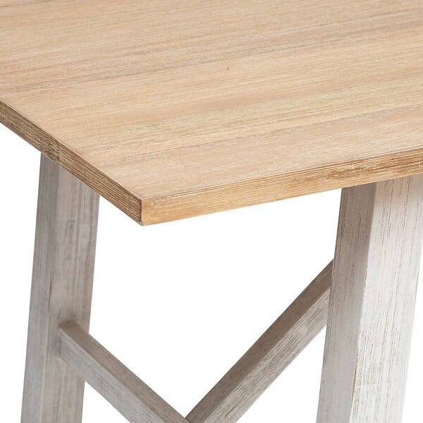 ATMOSPHERA - Table à manger "Olbia" en acacia L200cm blanc - large