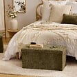 ATMOSPHERA - Pouf Pliable Coffre Soana Kaki 76x38cm - vignette