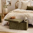 ATMOSPHERA - Pouf Pliable Coffre Soana Kaki 76x38cm - vignette