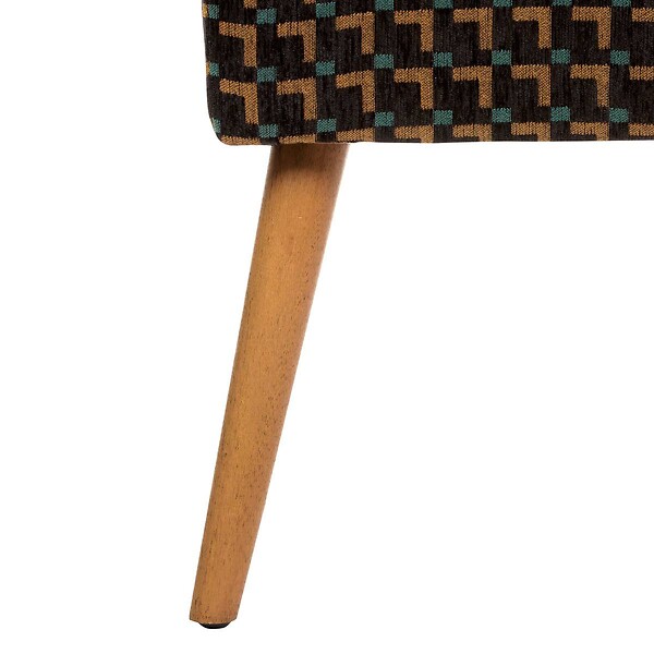 ATMOSPHERA - Tabouret Chiara noir tissu chenille - large