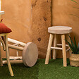 ATMOSPHERA - Tabouret "Nyar" paulownia beige D28x41cm - vignette