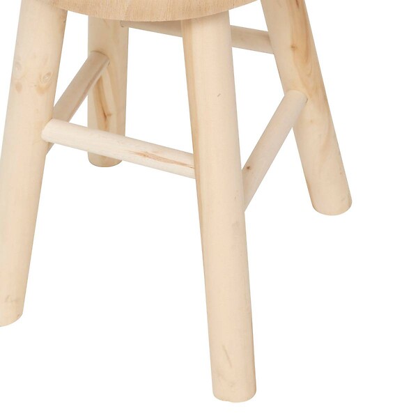 ATMOSPHERA - Tabouret "Nyar" paulownia beige D28x41cm - large