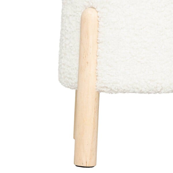 ATMOSPHERA - Tabouret d'appoint Inuit dreams bouclette blanche - large