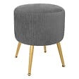 ATMOSPHERA - Tabouret "Solaro" velours plissé gris - vignette