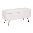 ATMOSPHERA - Banc coffre bouclette "Aurora" blanc 100x40cm - vignette