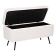 ATMOSPHERA - Banc coffre bouclette "Aurora" blanc 100x40cm - vignette
