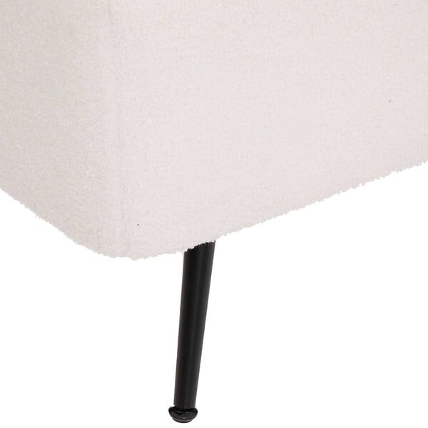 ATMOSPHERA - Banc coffre bouclette "Aurora" blanc 100x40cm - large