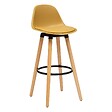 ATMOSPHERA - Chaise de bar "Maxon" en hêtre & métal H92,5cm jaune ocre - vignette